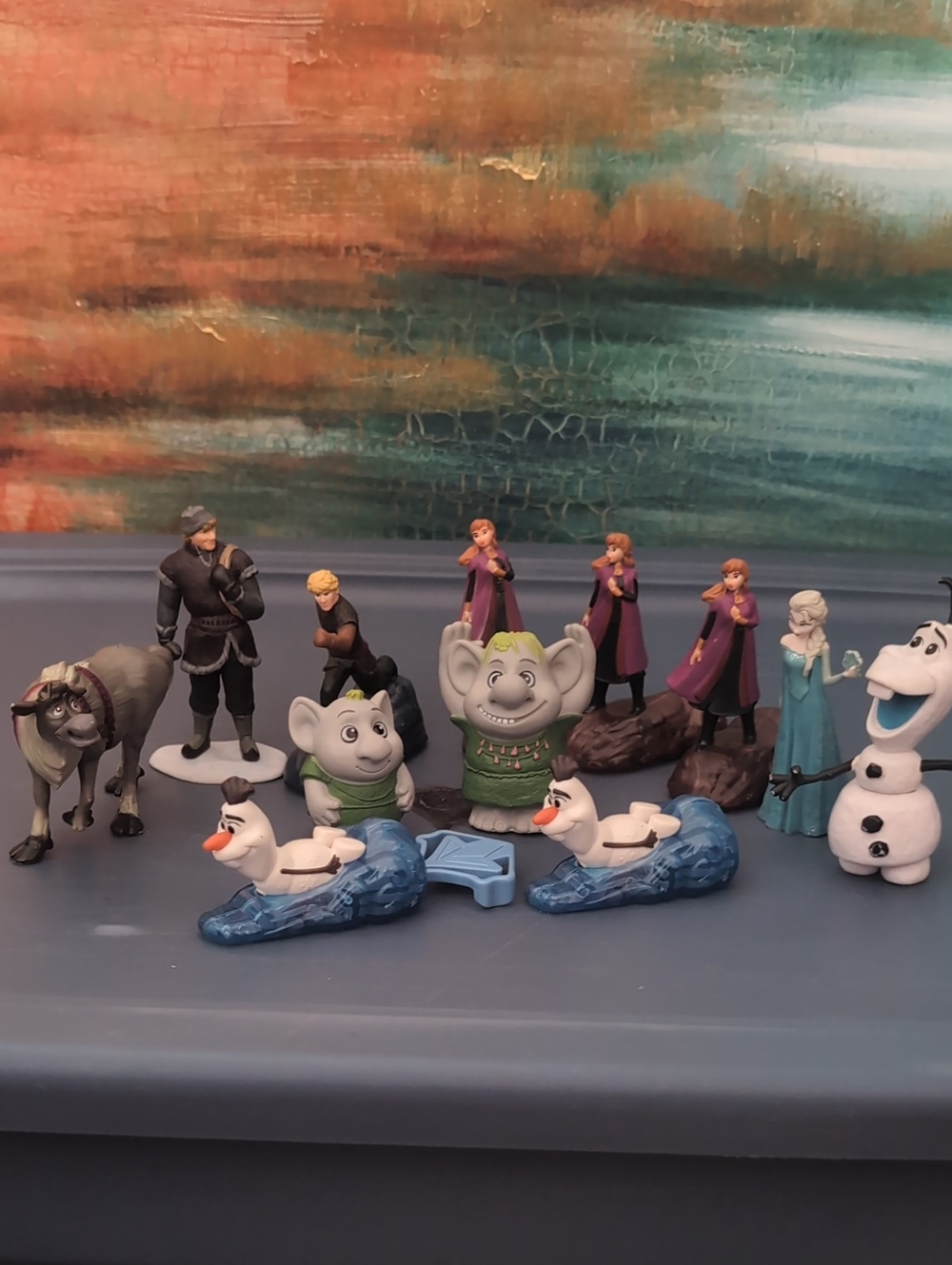 Disney Frozen Mini Figure Set - White, Blue, Purple, Green